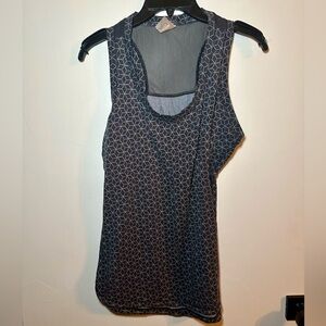 CALIA black and gray geometric racerback top Large